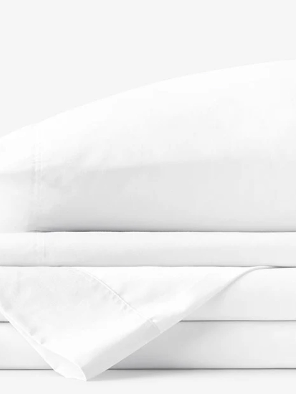 Wrinkle-Free Sateen Bed Sheet and Fitted Sheet Twin XL, White, The Company Store